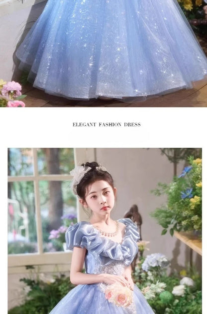 Elegangt Mädchen Abendkleid Luxus Prinzessin Kleid Geburtstag Party Pageant Outfit Kinder Klavier Rezitieren Leistung Formelle Kleidung