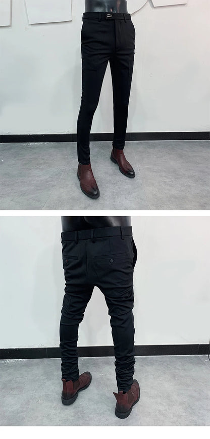 Men Suit Pants Formal Trousers Stretch Slim Pantalone Hombre Calça Masculina Solid Color Casual Dress Pants Fashion Men Clothing