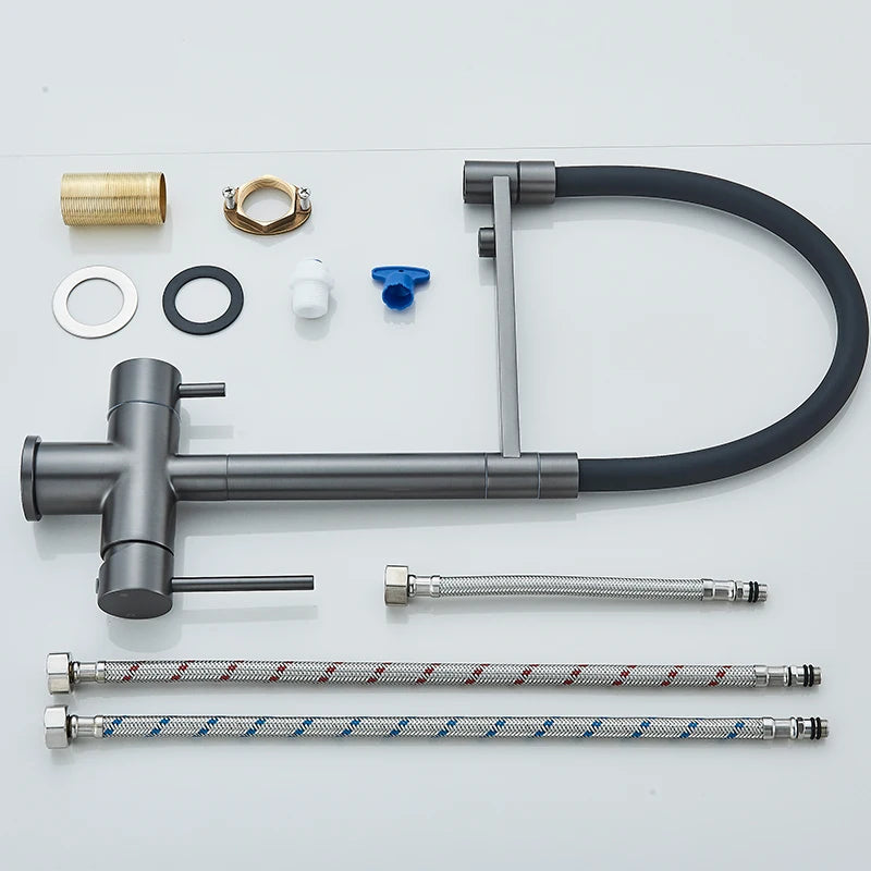 Wanmivezlo Kitchen Water Filter Faucet Dual Spout Pure Drinking Water Mixer Tap Rotation Water Purification Taps