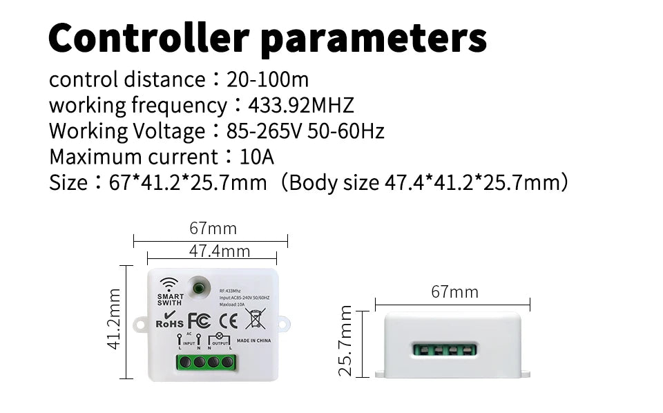 86 Wireless Smart RF 433 Mhz 100-220 V Wand Panel mit Fernbedienung Mini Relais Empfänger Hause Led licht Lampe Schalter.