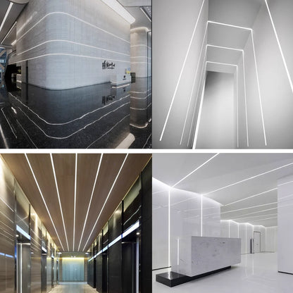 DIY Recessed LED Neon Tube Silicone Gel Covering Flexible Embedded Soft Diffuser Linear White 1M-15M for COB 5050 2835 LED Strip.