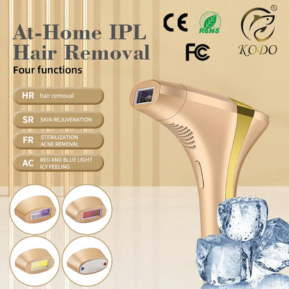 KODO 2025 High-end customization ice Laser Hair removal Laser Epilator Permanent IPL Painless Photoepilator 4 in 1 face and body.
