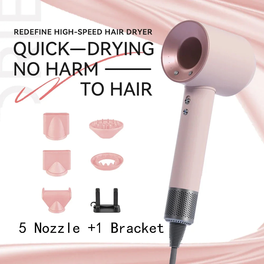 Negative ion hair dryer with high speed and no blades High power silent and quick drying Portable, suitable for home and travel.