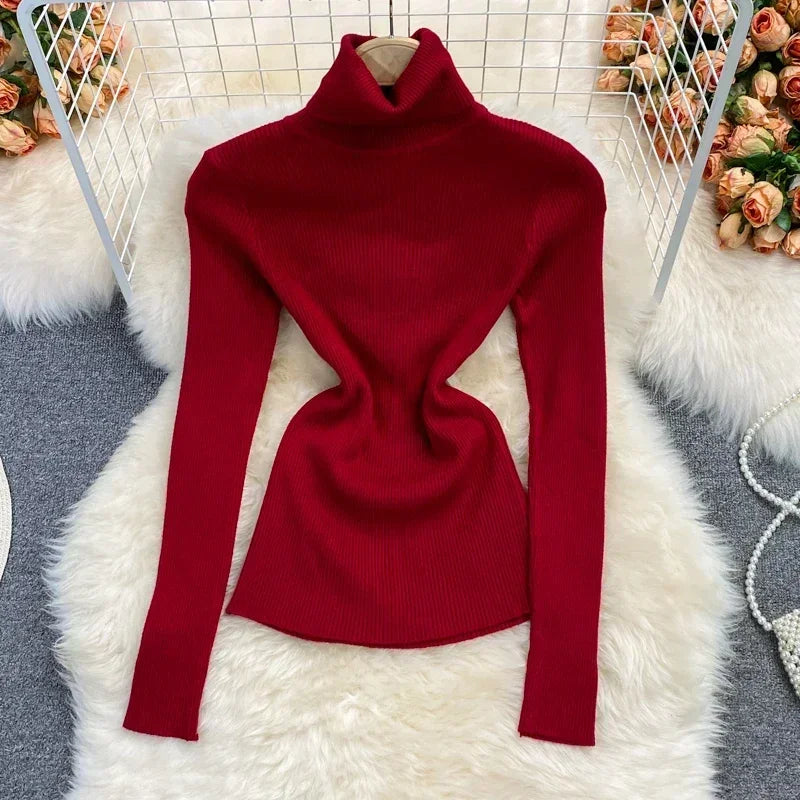 2026 neue Herbst Winter Rollkragen Langarm Gestrickte Pullover Einfarbig Multi Farbe Kaschmir Grundlegende Weiche Pullover.