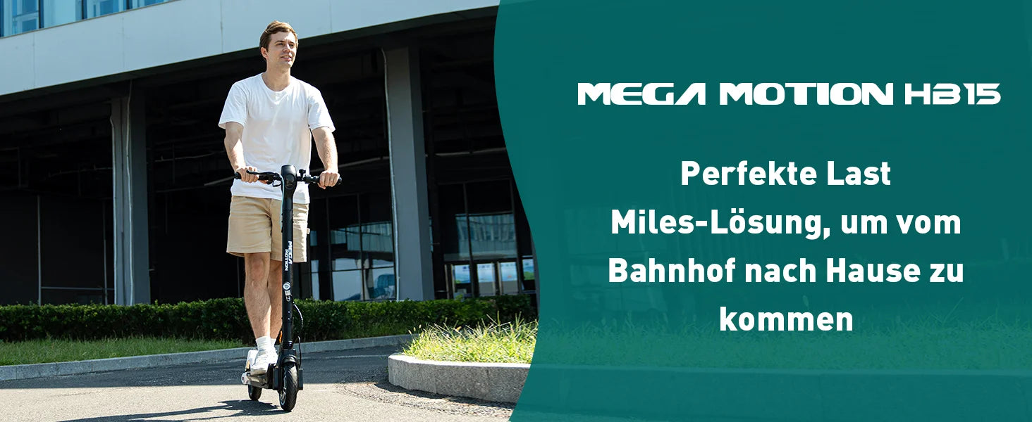 MEGA MOTION Foldable Electric Scooter with App, 350 W Motor, 30-35 km Range, 19 km/h, 8.5 Inch Honeycomb Tyres，ABE qualificatio.