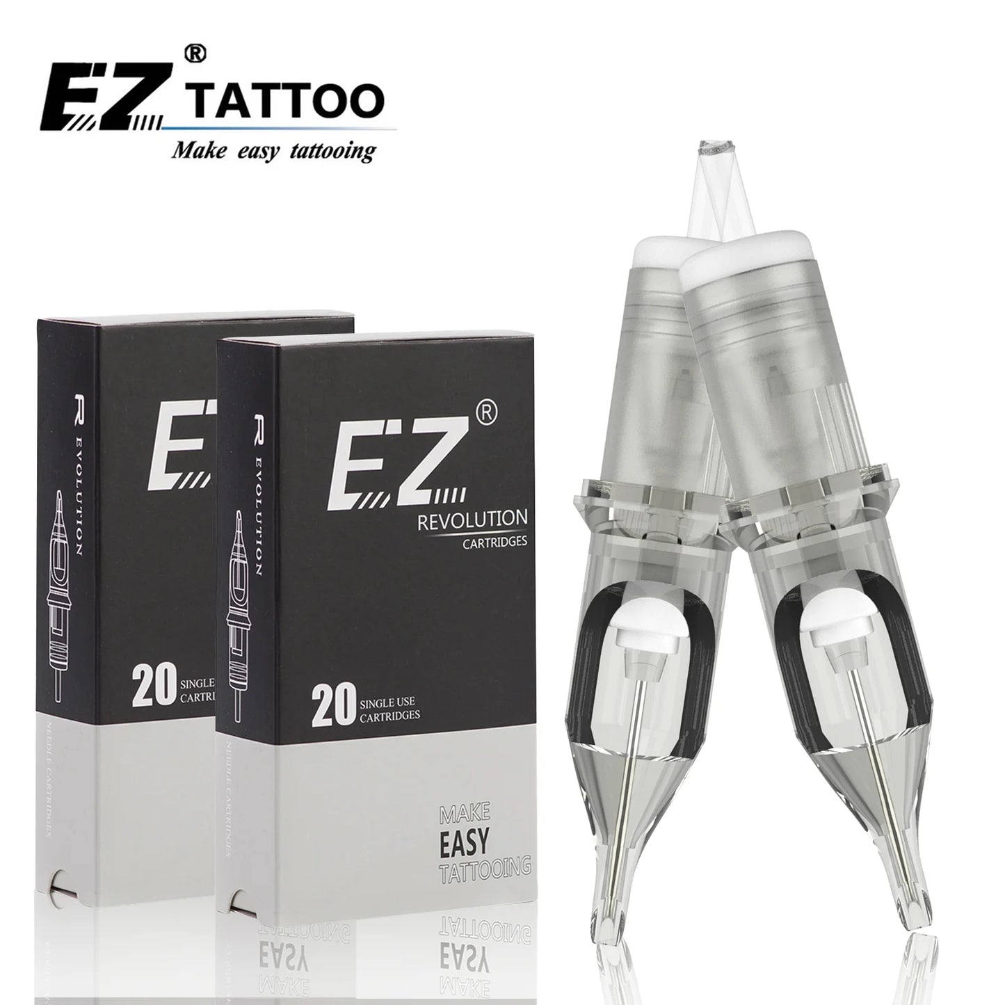 EZ Tattoo Needles Revolution Cartridge Round Liner #10 (0.30mm needle)  RC1003RL RC1005RLRC1007RL RC1009RL RC1014RL 20 pcs /lot.