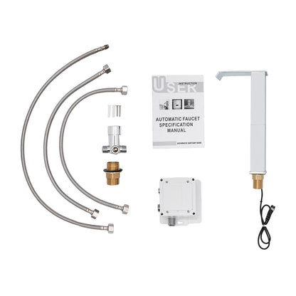 Touchless Sensor Faucet with Waterfall Spout, Adjustable Temperature Valve, Black Finish, Ideal for Kitchen and Bathroom Use