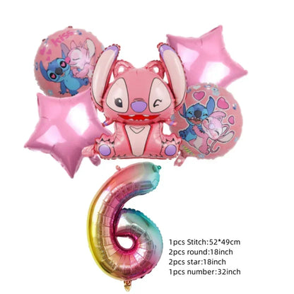 Niedliche Cartoon-Lilo und Stitch-Luftballons, alles Gute zum Geburtstag, Party, Babyparty, Dekorationen, Kindergeschenke, Einweggeschirr.