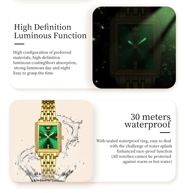 OLEVS 9995 Women's Watch Luxury Elegant Quartz Ladies Wristwatch Top Brand Waterproof Luminous Date Original Watch For Women.