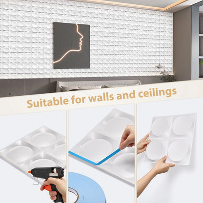 KUUJOJO 20pcs 3D textured wall panel for indoor wall decoration, suitable for living room, hall, bedroom, hotel, office