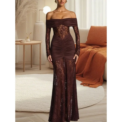 Elegante Y2K Mode Lange Flare Hülse V-ausschnitt Floral Schlitz Party Abendkleid Robe Vintage Frauen Falten Langes Kleid.