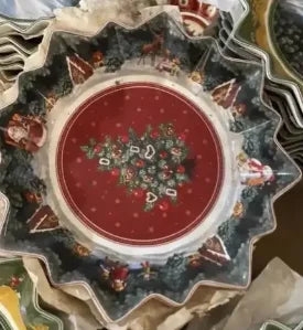 German V Bao Tableware Christmas Biscuits Plate Dish Rectangular Plate Mug Plate Salad Dish.