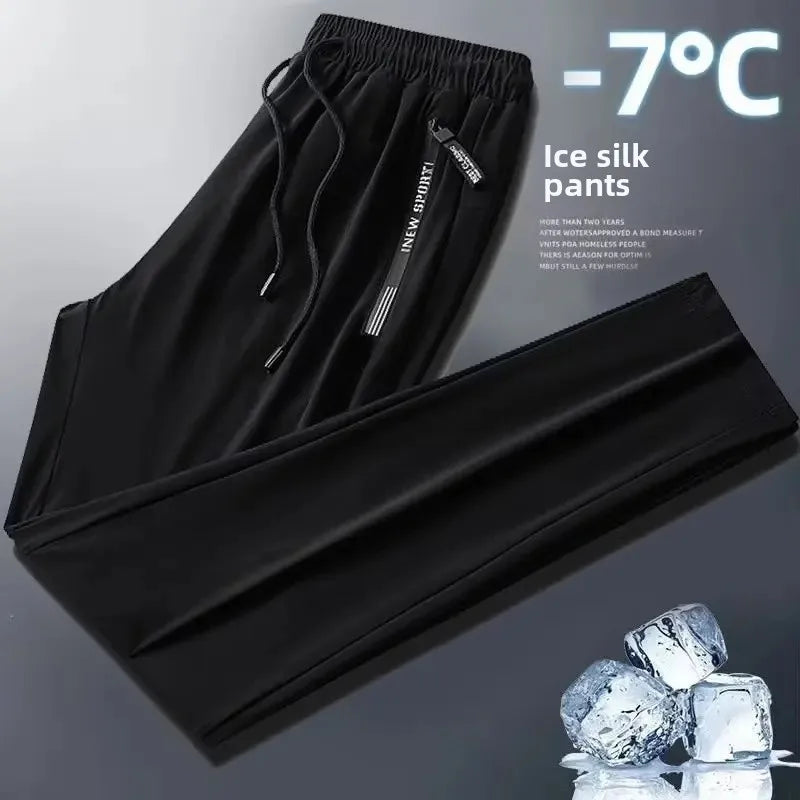 Men's Autumn Winter New Trendy Brand Sportswear Pants Fleece-Lined And Thickened Loose-Fit Straight-Leg Casual Trousers.