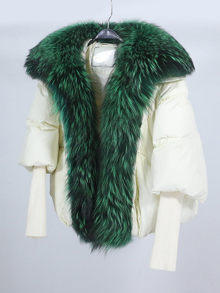 Lose Natürliche Echt Fox Pelz Kragen Mantel Dicke Neue Europäische Mode Weiße Ente Unten Jacke Winter Frauen Warme Luxus Oberbekleidung