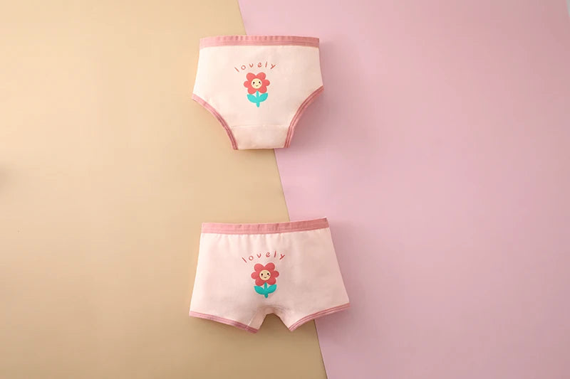 3Pcs/lot Kids Panties 7 Collections Chirdren's Underwear Lovely Girls Briefs Floral Grid Cute Pants Baby Dots Cotton Underpants.