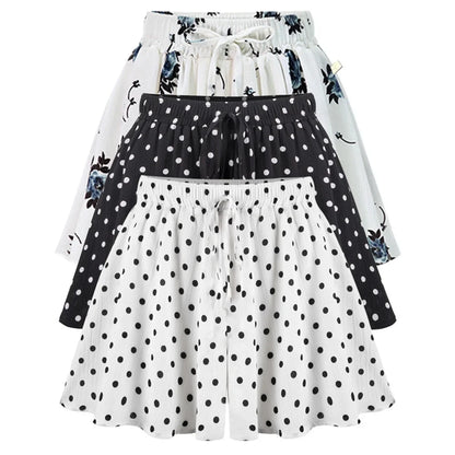 Summer Women Wide Leg Short Pants Skirt, High Waist Loose A-line Skirt Shorts Fashion Casual Chiffon Hot Pant Asian Size M-6XL.