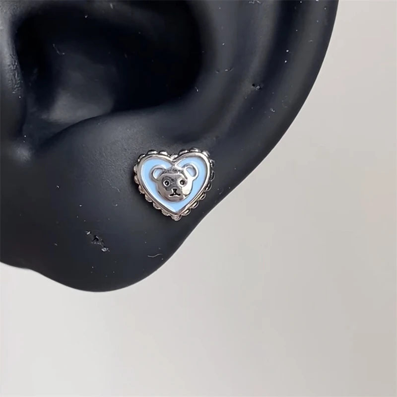 1pcs Quality Shiny Cross Zircon 316L Stainless Steel Ear Bone Nail Y2K Style Silver Color Earring for Women Cochlear Accessories