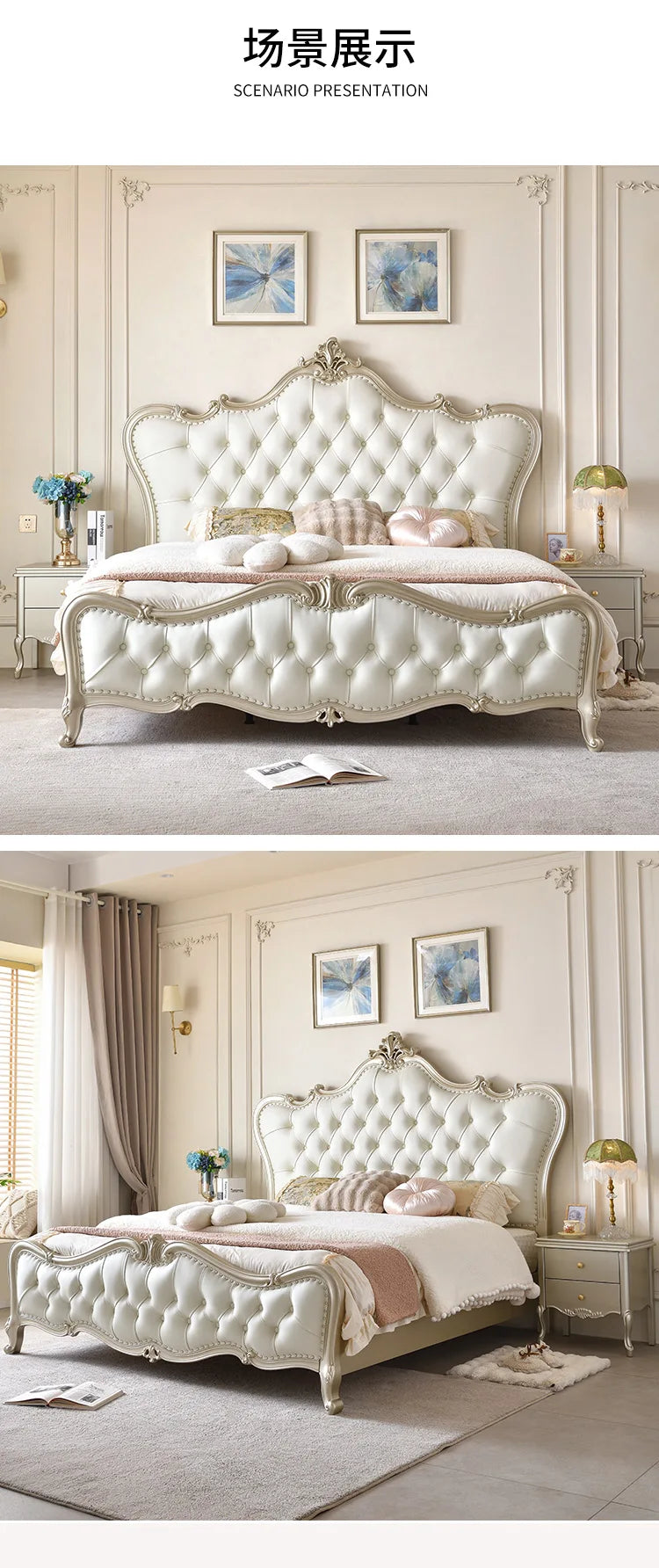 Design Modisches Bett Weißes Licht Luxus Chinesische Prinzessin Ästhetik Minimalistisches Bett Bequeme japanische Muebles-Möbel