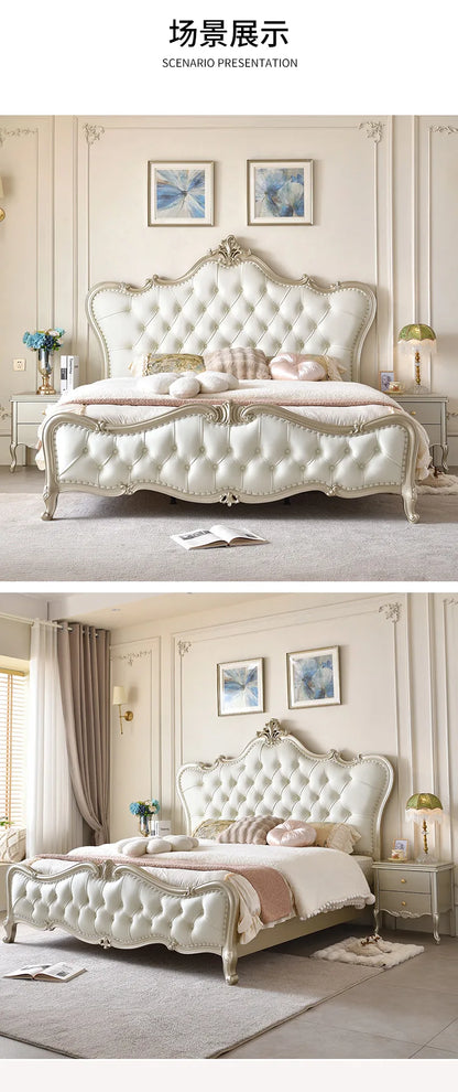 Design Modisches Bett Weißes Licht Luxus Chinesische Prinzessin Ästhetik Minimalistisches Bett Bequeme japanische Muebles-Möbel