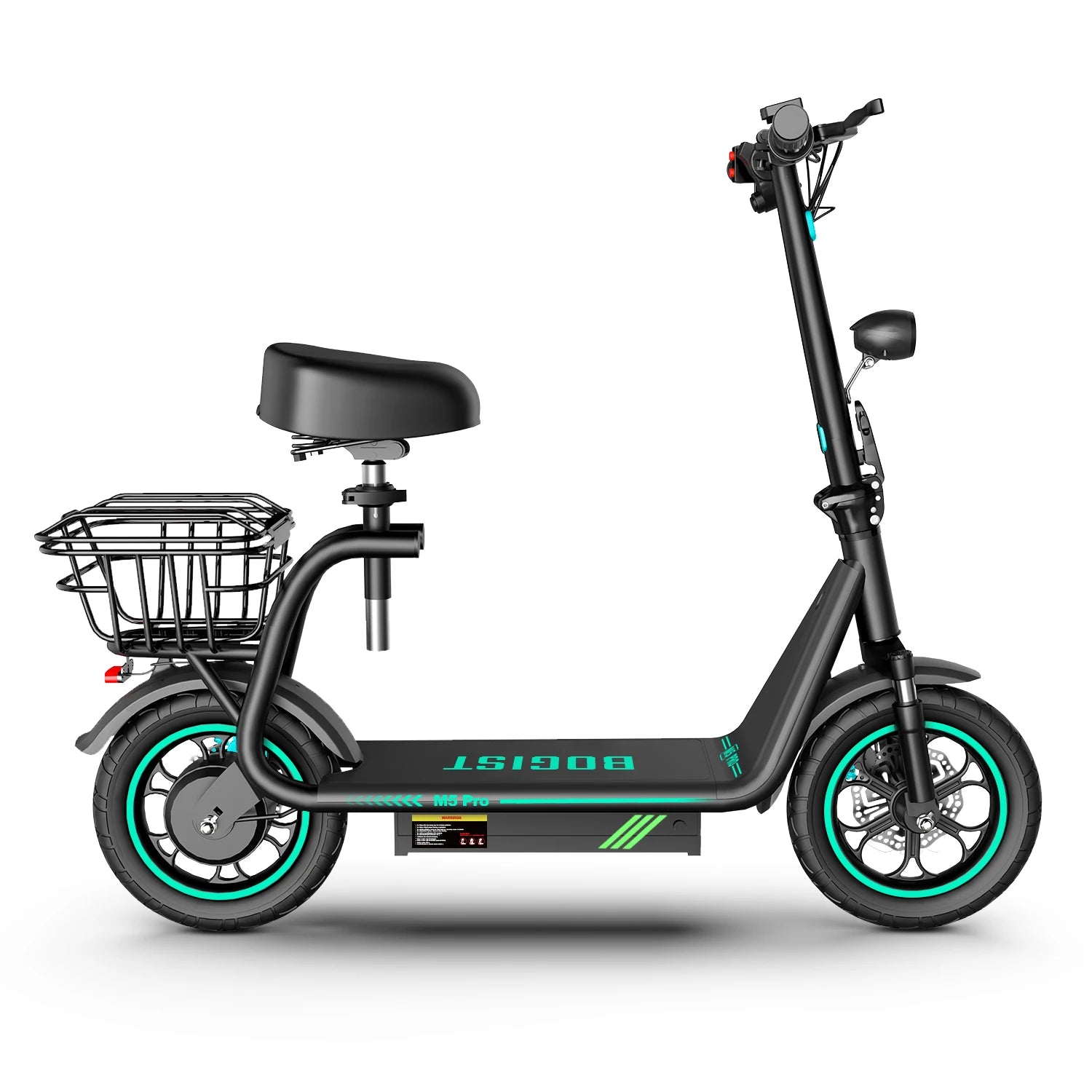 Bogist-M5 Pro Electric Scooter with Storage Basket, Inflatable Wheels, Front Shock Absorber, 500W, 48V, 15Ah, 12 Inch, New Upgra.