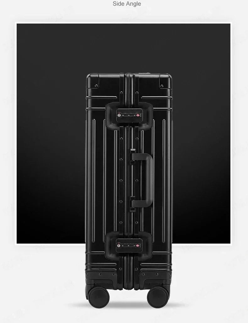 Trolley Box Rollgepäck Silber Koffer mit hoher Kapazität Koffer aus Aluminium-Magnesium-Legierung Universalrad.