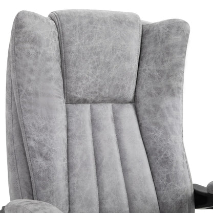 Massagesessel Bürostuhl mit beheizter Liegemassagefunktion Fußstütze Dickes Kissen Grau 62 x 67 x 113-120 cm
