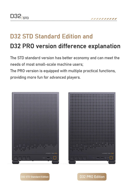 Jonsbo D32 STD/PRO MINI Desktop Case MINI-ITX MATX PC Case Support ATX/SFX Power Supply 240Water Cooling Computer Office Chassis