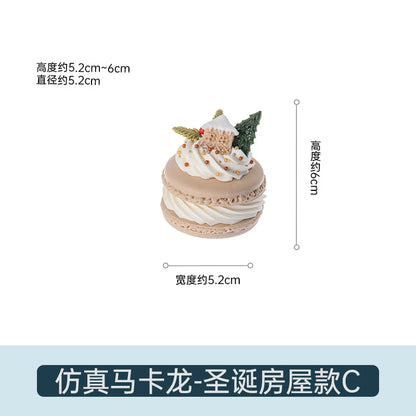 Gefälschte Kuchen Simulation Weihnachten Macaron Kuchen Modell Künstliche Desserts Ornamente Weihnachten Party Fenster Display Fotografie Requisiten.