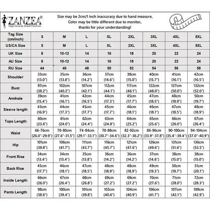 ZANZEA Fashion Women 3/4 Sleeve Embroidery Blouse Pants Sets Autumn 2PCS Floral Tracksuit Casual Loose Wide Leg Trousers Suits.