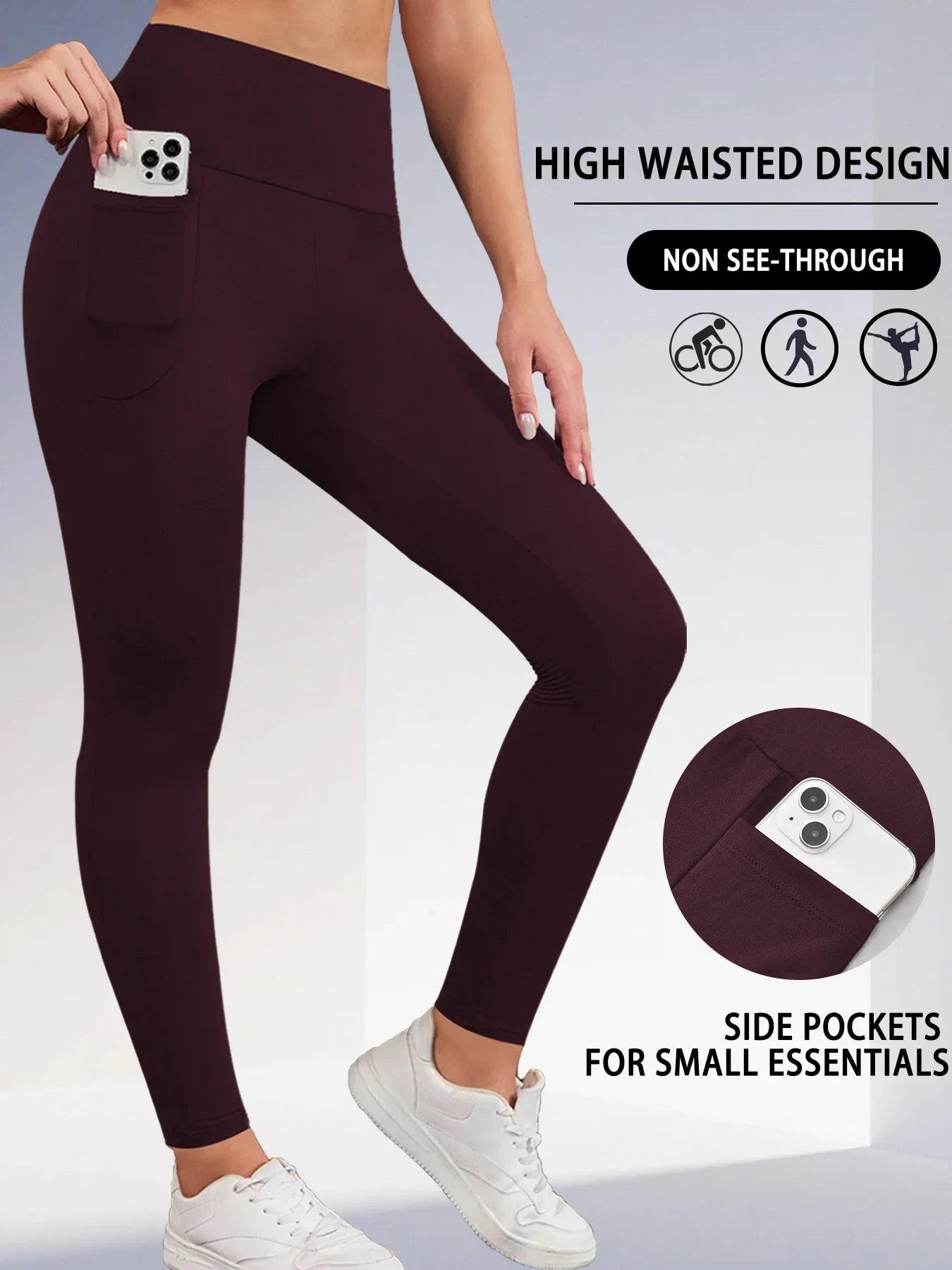 Super Soft Sports Leggings With Pockets For Women High Waisted Workout Yoga Running Push Up Gym Fitness Tight Pants Women's.