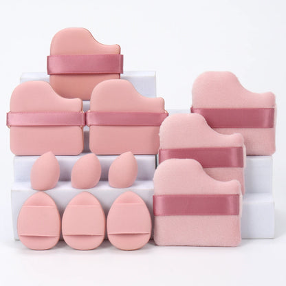 12-Piece All-Purpose Makeup Sponge Set, Made of 3 Loose Powder Puffs, 3 Mini Air Cushion Puffs, 3 Beauty Eggs and 3 Mini Beauty.