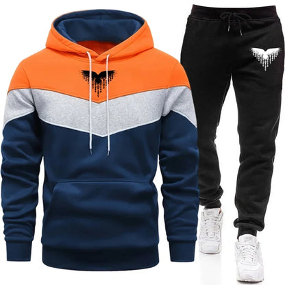 Viking Raven Men's Tracksuit Hoodie Sweatpants Urban Casual Fashion Sportswear Autumn Winter Home Outdoor Comfort Warm Outfit