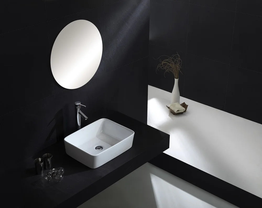 Rechteckiges Waschbecken, weißes Waschbecken, Arbeitsplatte, Keramik, Keramik, kleine Waschbecken, Schüssel, Arbeitsplatte, Waschtisch, Kunstbecken