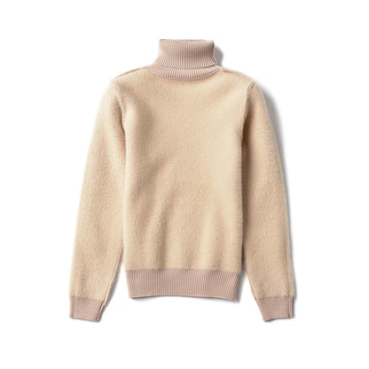 Pullover Für Frauen Winter Verdicken Rollkragen Schlank Stricken Pullover Neue Warme Plüsch Samt Gefüttert Strickwaren Jumper Tops Casual Poleras