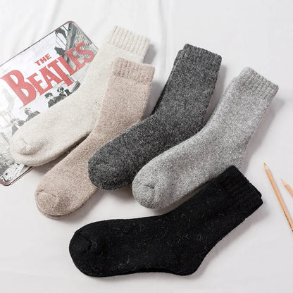 Super Thicker Solid Socks Merino Wool Rabbit Socks Snow calceta hombre skarpety meskie Warm Funny Happy Winter Male Men Socks.