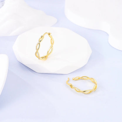 Yellow Gold Starlight Hoop Earrings For Girl Sparkling Classic Snakebone Multi-loop Earrings Star Moon 925 Silver Women Earring.