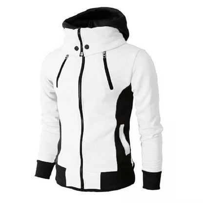 Zipper Men Jackets Autumn Winter Casual Fleece Coats Bomber Jacket Scarf Collar Fashion Hooded Male Outwear Slim Fit Hoody.