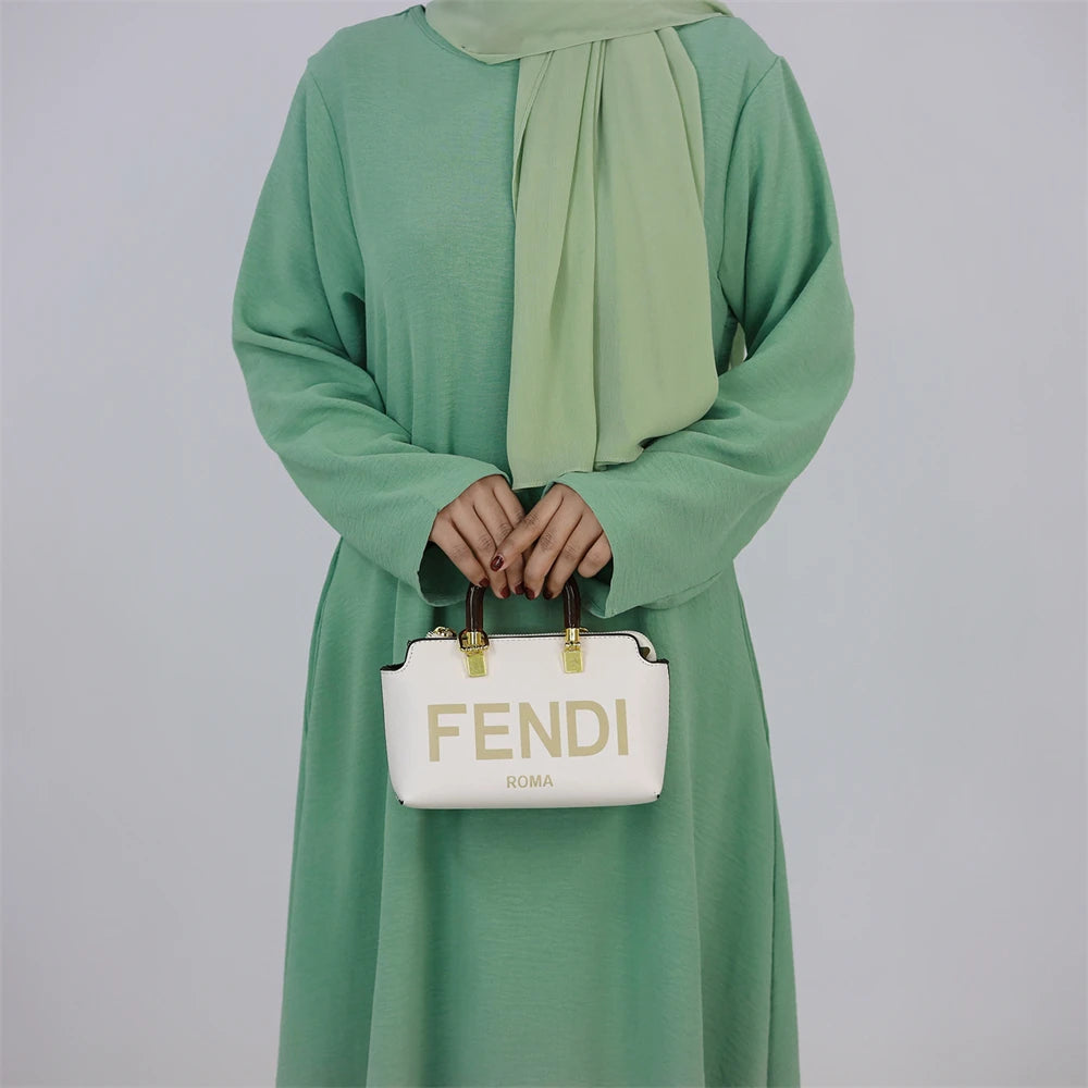 Ramadan Eid Solid Linen Dubai Abaya Turkey Islam Muslim Modest Dress Kaftan Prayer Clothes For Women Kebaya Robe Femme Musulmane