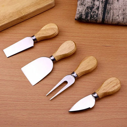 Bamboo Cheese Board Set With Cheese Knife Portable Outdoor Dinner Plates Hotel Restaurant Decoration Accessories Bread Tray set.