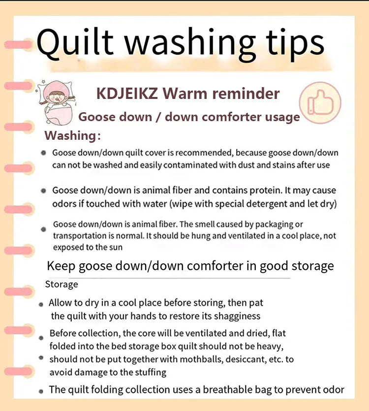 KDJEIKZ  Winter Cotton Goose Down Quilt Five-Star Hotel Duvet Super Soft Fluffy Queen King Full Size Four Seasons Duvets Blanket.