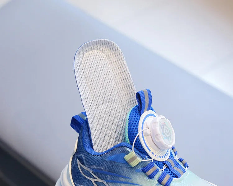 Tenis Child Shoe Casual Sneaker for Boy Kid Shoe for Girl Rotating Buttons Running Shoe for Girl Soft Sole Mesh Braeathable Shoe