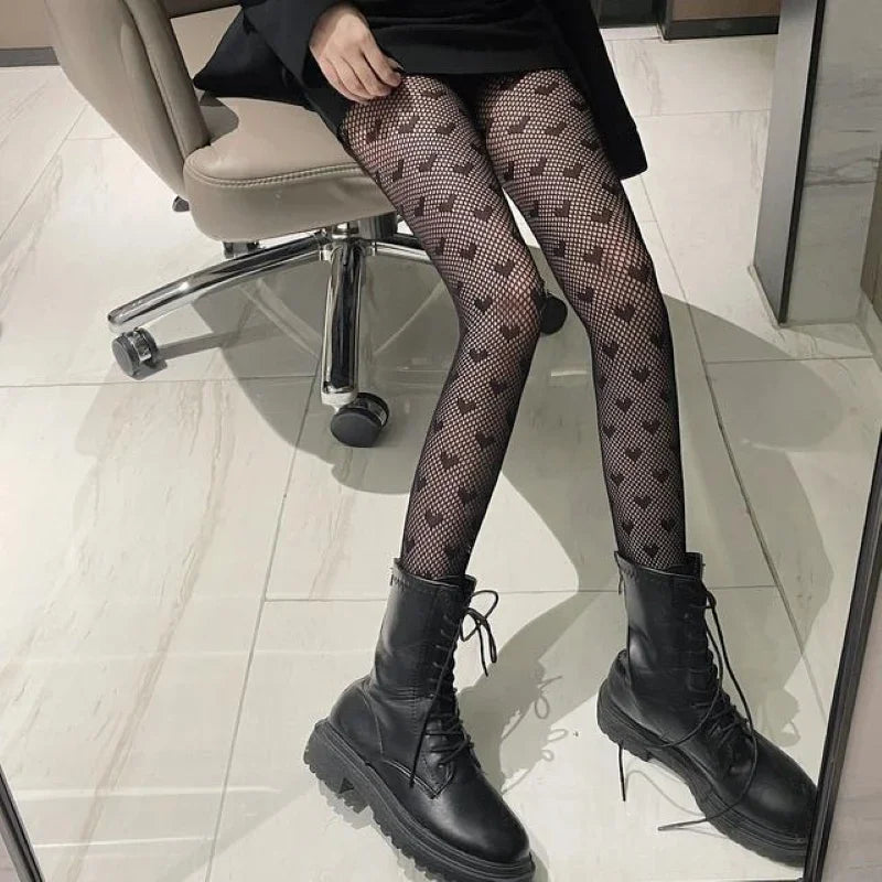 Women Sexy Patterned Fishnet Geometric patterns Pantyhose Slim Legs Long Mesh Tights Ladies Transparent Retro Fish Net Leggings.