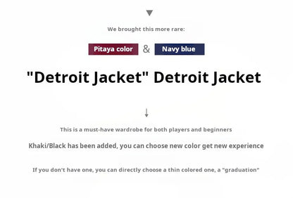 Maden Men's Retro J001 Detroit Jacket Heavyweight Canvas Hunting Coat Lapel Collar Work Jackets with Zipper for Spring Fall.