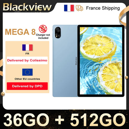 Blackview Mega 8 [No EU Charger] Tablet 11000mAh 13" FHD Display 36GB+512GB 50MP+13MP+0.08MP Android 15 90Hz 2K Dual SIM 4G 1080P.