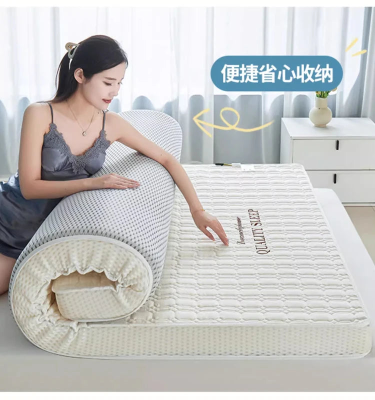 Latex-Schwammfüllung, Matratze, Bodenmatte, faltbar, langsamer Rückprall, Tatami-Baumwollbezug, Tagesdecken, 4/7 cm dicke, weiche Matratzen