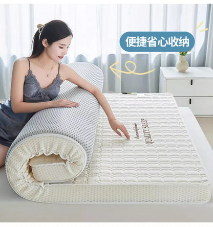 Latex-Schwammfüllung, Matratze, Bodenmatte, faltbar, langsamer Rückprall, Tatami-Baumwollbezug, Tagesdecken, 4/7 cm dicke, weiche Matratzen