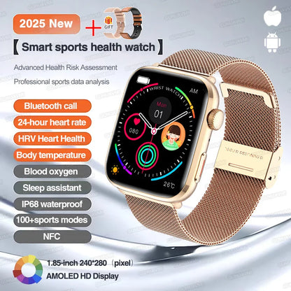 2025 New Iatrology Grade Smart Watch Women Blood pressure Blood oxygen Fat Heart Rate Menstrual Tracking BT Call Bracelet Ladies