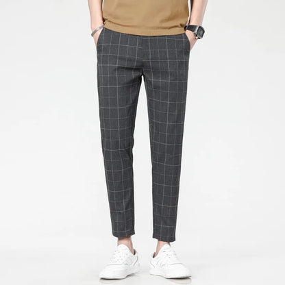 Neue karierte Mode Europa und die Vereinigten Staaten Stil Herrenhosen Business Casual Travel Slim Hosen bequem und vielseitig