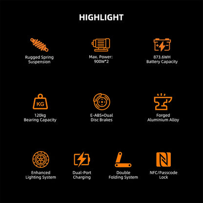 Aumom Electric Scooter, 800W 48V 15.6Ah Battery, 10 inch Tires, 45 km/h Max Speed, 70km Range, Disc Brakes, NFC & Passcode Lock.