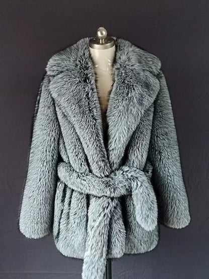 Damen-Winterjacke 2025, echter silberner Fuchspelzmantel mit natürlichem Waschbärfellfutter, warme Oberbekleidung aus Wollgeflecht für Streetwear